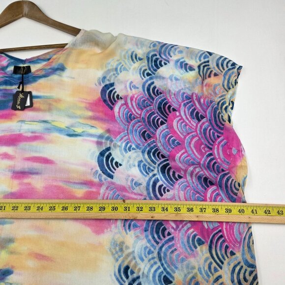 Mona B Womens Watercolor Swimsuit Coverup One Size Sheer Beach Vacation NWT - Picture 11 of 13